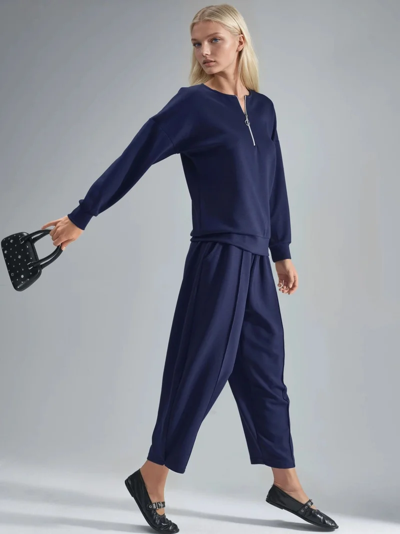 هيكاب طقم قطعتين بياقة بسحاب مودال تاتش مجموعة بيرسان